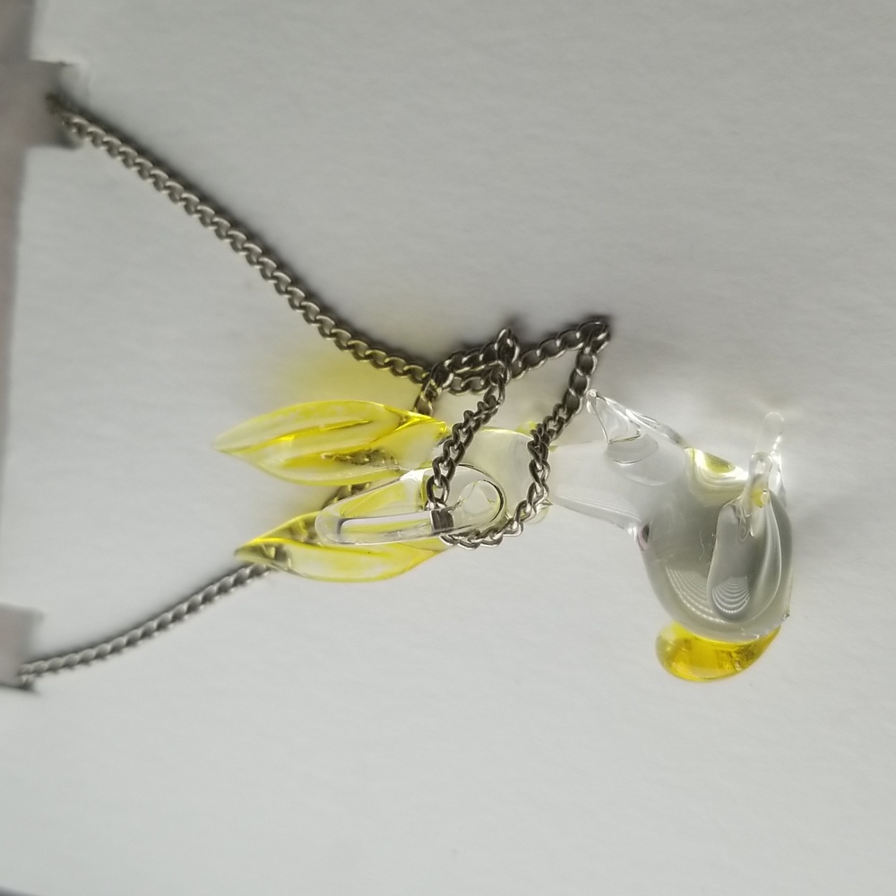 Yellow Clear Resin Rabbit Pendant - Picture 3 of 5